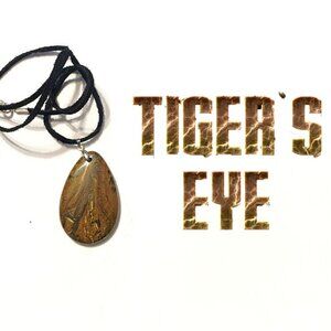 Tiger’s Eye Teardrop Pendant Necklace – Courage, Strength & Grounded Power